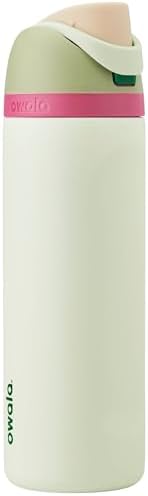 Owala FreeSip Insulated Stainless Steel Water Bottle with Straw for Sports and Travel  BPA Free Sports Water Bottle  32 oz  Pink  Angel Food Cake