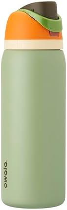 Owala FreeSip Insulated Stainless Steel Water Bottle with Straw for Sports and Travel  BPA Free Sports Water Bottle  32 oz  Pink  Angel Food Cake