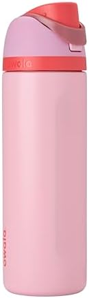 Owala FreeSip Insulated Stainless Steel Water Bottle with Straw for Sports and Travel  BPA Free Sports Water Bottle  32 oz  Pink  Angel Food Cake
