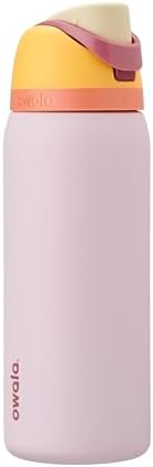 Owala FreeSip Insulated Stainless Steel Water Bottle with Straw for Sports and Travel  BPA Free Sports Water Bottle  32 oz  Pink  Angel Food Cake