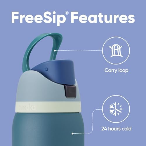 Owala FreeSip Insulated Stainless Steel Water Bottle with Straw  BPA Free Sports Water Bottle  Great for Travel  40 Oz  Denim