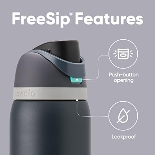 Owala FreeSip Insulated Stainless Steel Water Bottle with Straw  BPA Free Sports Water Bottle  Great for Travel  40 Oz  Denim