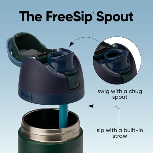 Owala FreeSip Insulated Stainless Steel Water Bottle with Straw  BPA Free Sports Water Bottle  Great for Travel  40 Oz  Denim
