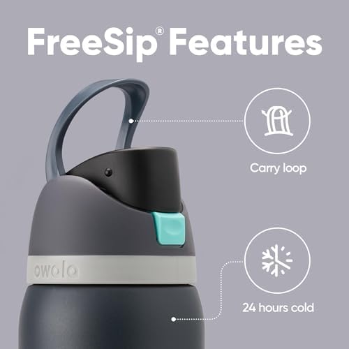 Owala FreeSip Insulated Stainless Steel Water Bottle with Straw  BPA Free Sports Water Bottle  Great for Travel  40 Oz  Denim
