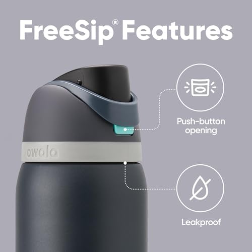 Owala FreeSip Insulated Stainless Steel Water Bottle with Straw  BPA Free Sports Water Bottle  Great for Travel  40 Oz  Denim