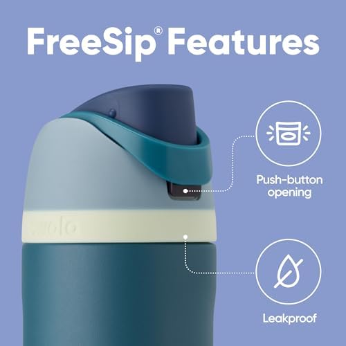 Owala FreeSip Insulated Stainless Steel Water Bottle with Straw  BPA Free Sports Water Bottle  Great for Travel  40 Oz  Denim