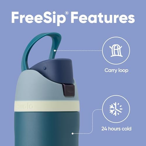 Owala FreeSip Insulated Stainless Steel Water Bottle with Straw  BPA Free Sports Water Bottle  Great for Travel  40 Oz  Denim