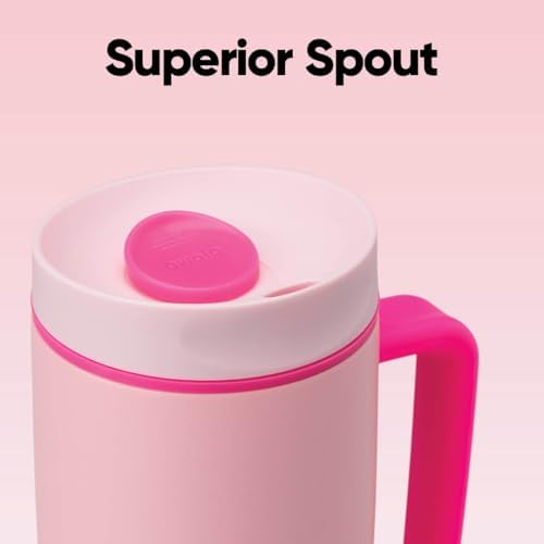 Owala SmoothSip Slider Stainless Steel Insulated Travel Mug with handle  100  Leak Proof  For Hot and Cold Drinks  Travel Friendly with Sliding Lock Lid  24 oz  BPA Free  Leak Proof  Pucker Up