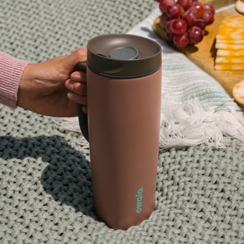 Owala SmoothSip Slider Stainless Steel Insulated Travel Mug with handle  100  Leak Proof  For Hot and Cold Drinks  Travel Friendly with Sliding Lock Lid  24 oz  BPA Free  Leak Proof  Pucker Up