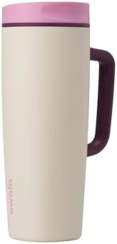 Owala SmoothSip Slider Stainless Steel Insulated Travel Mug with handle  100  Leak Proof  For Hot and Cold Drinks  Travel Friendly with Sliding Lock Lid  24 oz  BPA Free  Leak Proof  Pucker Up