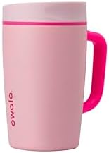 Owala SmoothSip Slider Stainless Steel Insulated Travel Mug with handle  100  Leak Proof  For Hot and Cold Drinks  Travel Friendly with Sliding Lock Lid  24 oz  BPA Free  Leak Proof  Pucker Up