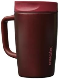 Owala SmoothSip Slider Stainless Steel Insulated Travel Mug with handle  100  Leak Proof  For Hot and Cold Drinks  Travel Friendly with Sliding Lock Lid  24 oz  BPA Free  Leak Proof  Pucker Up