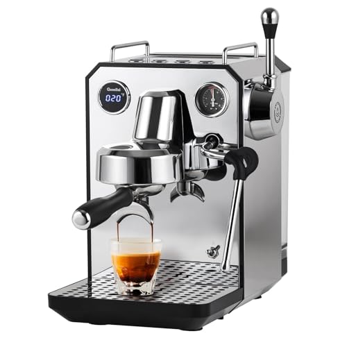 Owl Espresso Machine  15 Bar Professional Semi Automatic Espresso Maker with Milk Frother Steam Wand & 57oz Removable Water Tank  Dual Display  for Cappuccino  Latte  G3006  Stainless Steel