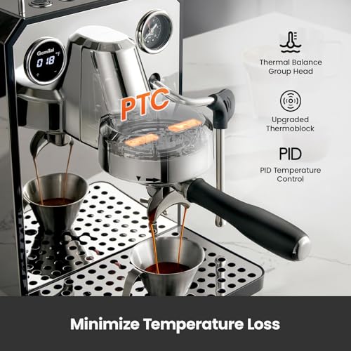 Owl Espresso Machine  15 Bar Professional Semi Automatic Espresso Maker with Milk Frother Steam Wand & 57oz Removable Water Tank  Dual Display  for Cappuccino  Latte  G3006  Stainless Steel