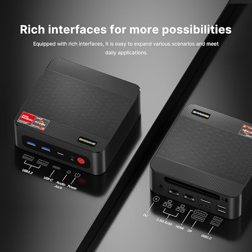 P4 Light Gaming Mini PC  Ryzen 7 5825U  32GB RAM 1TB SSD  11 Pro Triple 4K 60HZ Displays Desktop Computers  Support PS3 Emulator Micro PC  HDMI DP Type C  WiFi 6E  BT5 2  Dual 2 5GbE LAN