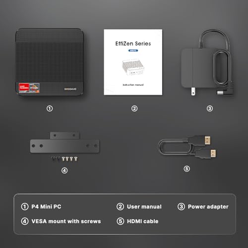 P4 Light Gaming Mini PC  Ryzen 7 5825U  32GB RAM 1TB SSD  11 Pro Triple 4K 60HZ Displays Desktop Computers  Support PS3 Emulator Micro PC  HDMI DP Type C  WiFi 6E  BT5 2  Dual 2 5GbE LAN