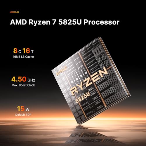 P4 Mini PC  Mini Computers with AMD Ryzen 7 5825U  up to 4 5GHz   32GB DDR4 1TB PCIe SSD  4K Triple Display  Dual LAN 2 5G  Wi Fi 6E/BT5 2  Micro Desktop Computers for Gaming  Office & Design