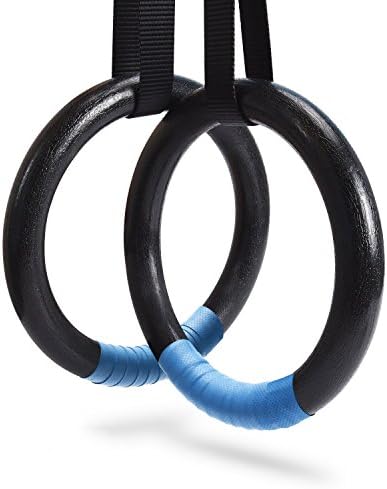 PACEARTH Gymnastic Rings 1100lbs Capacity with 14 76ft Adjustable Buckle Straps Pull Up Exercise Rings Non Slip Rings for Home Gym Full Body Workout