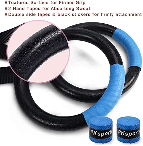 PACEARTH Gymnastic Rings 1100lbs Capacity with 14 76ft Adjustable Buckle Straps Pull Up Exercise Rings Non Slip Rings for Home Gym Full Body Workout