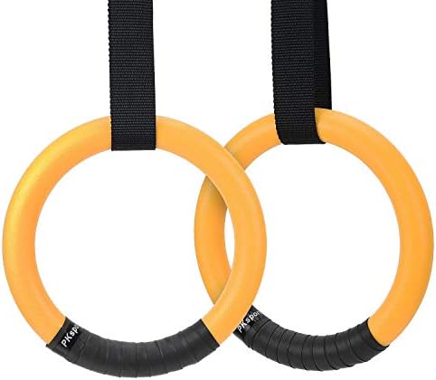 PACEARTH Gymnastic Rings 1100lbs Capacity with 14 76ft Adjustable Buckle Straps Pull Up Exercise Rings Non Slip Rings for Home Gym Full Body Workout