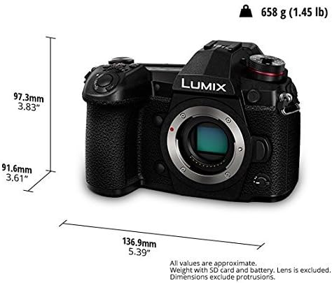 PANASONIC LUMIX G9 Mirrorless Camera Body  20 3 Megapixels Plus 80 Megapixel High Resolution Mode  5 Axis Dual I S2  DC G9KBODY  USA Black   Renewed 