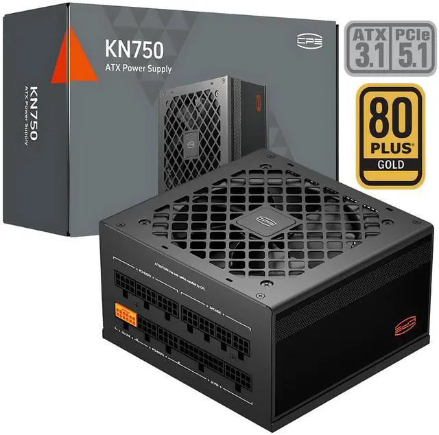 PCCOOLER CPS KN750 Fully Modular Power Supply  80 PLUS Gold 750W PSU  Native 12V 2x6 Connector  ATX 3 1 & PCIe 5 1 Ready  Dual CPU Power Cables  105 C Rated Japanese Capacitors  P3 KN750 G1F