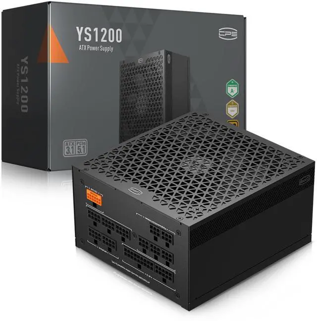 PCCOOLER CPS YS1200 Power Supply  1200W 80 Plus Gold Certified Fully Modular PCIe 5 1 & ATX 3 1 Gaming PSU  Wide Compatibility  135mm FDB Fan  Full Japan Electrolytic Capacitors   12 Year Warranty