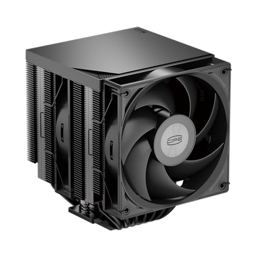 PCCOOLER CPU Air Cooler Dual Tower  7 6mm Heatpipes  120mm Hydraulic PWM Fan  Anti Deformation Bracket  Wavy Fin Stack  Copper Reflow Base  Intel LGA1851/1700 & AMD AM5 Compatible RT720 TC BK 