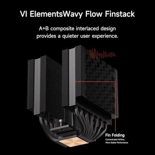 PCCOOLER CPU Air Cooler Dual Tower  7 6mm Heatpipes  120mm Hydraulic PWM Fan  Anti Deformation Bracket  Wavy Fin Stack  Copper Reflow Base  Intel LGA1851/1700 & AMD AM5 Compatible RT720 TC BK 