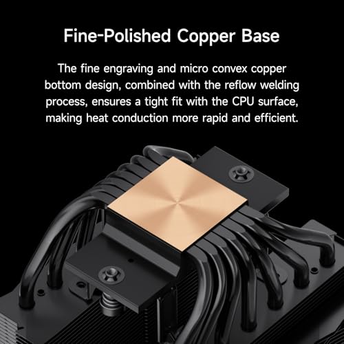PCCOOLER CPU Air Cooler Dual Tower  7 6mm Heatpipes  120mm Hydraulic PWM Fan  Anti Deformation Bracket  Wavy Fin Stack  Copper Reflow Base  Intel LGA1851/1700 & AMD AM5 Compatible RT720 TC BK 