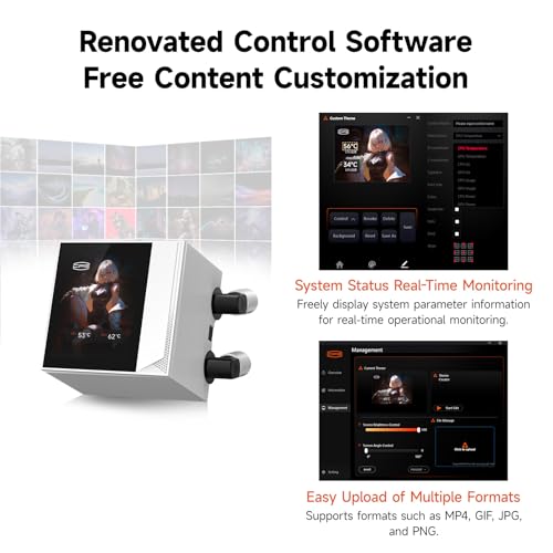 PCCOOLER CPU Cooler  360mm AIO Liquid Cooling  High Performance Pump  2 4  IPS Display  CPS ARGB Water Cooling with Quiet F5 R120 Fans DC360 White 