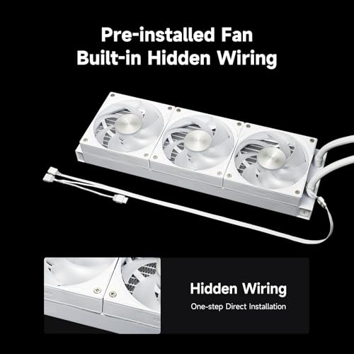 PCCOOLER CPU Cooler  360mm AIO Liquid Cooling  High Performance Pump  2 4  IPS Display  CPS ARGB Water Cooling with Quiet F5 R120 Fans DC360 White 