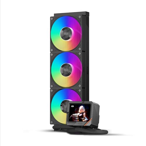 PCCOOLER Liquid Freezer AIO CPU Cooler  3 5 inch IPS Display  360mm ARGB Water Cooling  Durable Dual Ball Bearing Fan  Compatible with AM4/AM5  LGA115X/1200/1700/1851  CPS GT360 Black