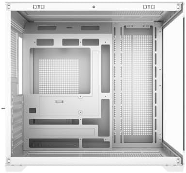 PCCOOLER PC Case ATX Mid Tower  Tempered Glass & Mesh Front  High Airflow  E ATX/ATX/Micro ATX/ITX Support  360mm Radiator Support  Tool Free Design   White  C3T700 No Fans Included 