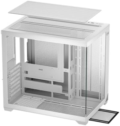 PCCOOLER PC Case ATX Mid Tower  Tempered Glass & Mesh Front  High Airflow  E ATX/ATX/Micro ATX/ITX Support  360mm Radiator Support  Tool Free Design   White  C3T700 No Fans Included 