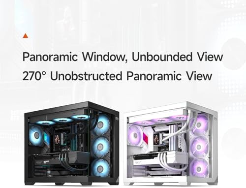 PCCOOLER PC Case ATX Mid Tower  Tempered Glass & Mesh Front  High Airflow  E ATX/ATX/Micro ATX/ITX Support  360mm Radiator Support  Tool Free Design   White  C3T700 No Fans Included 