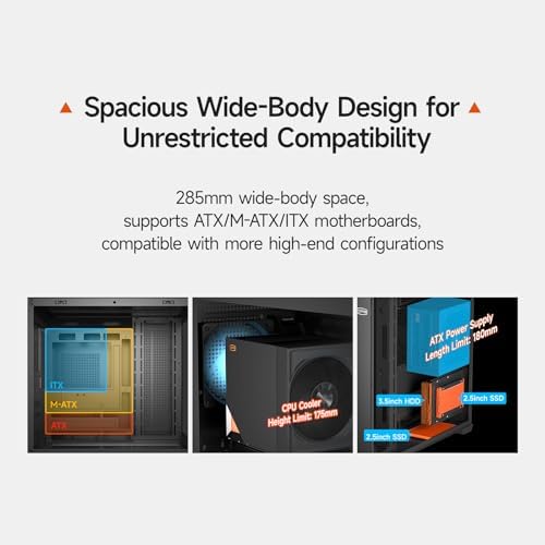 PCCOOLER PC Case ATX Mid Tower  Tempered Glass & Mesh Front  High Airflow  E ATX/ATX/Micro ATX/ITX Support  360mm Radiator Support  Tool Free Design   Black  C3T700 No Fans Included 