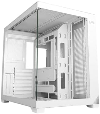 PCCOOLER PC Case ATX Mid Tower  Tempered Glass & Mesh Front  High Airflow  E ATX/ATX/Micro ATX/ITX Support  360mm Radiator Support  Tool Free Design   White  C3T700 No Fans Included