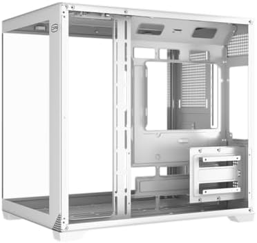 PCCOOLER PC Case ATX Mid Tower  Tempered Glass & Mesh Front  High Airflow  E ATX/ATX/Micro ATX/ITX Support  360mm Radiator Support  Tool Free Design   White  C3T700 No Fans Included