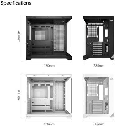 PCCOOLER PC Case ATX Mid Tower  Tempered Glass & Mesh Front  High Airflow  E ATX/ATX/Micro ATX/ITX Support  360mm Radiator Support  Tool Free Design   White  C3T700 No Fans Included