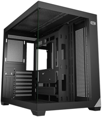 PCCOOLER PC Case ATX Mid Tower  Tempered Glass & Mesh Front  High Airflow  E ATX/ATX/Micro ATX/ITX Support  360mm Radiator Support  Tool Free Design   Black  C3T700 No Fans Included