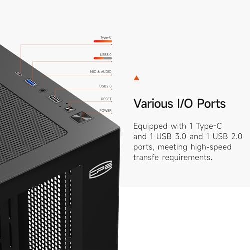 PCCOOLER PC Case ATX Mid Tower  Tempered Glass & Mesh Front  High Airflow  E ATX/ATX/Micro ATX/ITX Support  360mm Radiator Support  Tool Free Design   Black  C3T700 No Fans Included