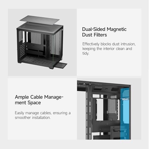 PCCOOLER PC Case ATX Mid Tower  Tempered Glass & Mesh Front  High Airflow  E ATX/ATX/Micro ATX/ITX Support  360mm Radiator Support  Tool Free Design   Black  C3T700 No Fans Included