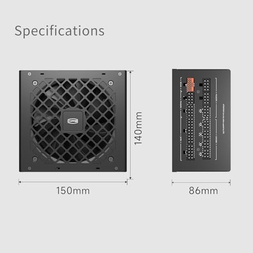 PCCOOLER PSU Fully Modular Power Supply  750W ATX 3 1  80 Plus Gold Certified  PCIe 5 1 12V 2 6  Japanese Capacitors  Ultra Flexible Cables 5 Year Warranty KN750 