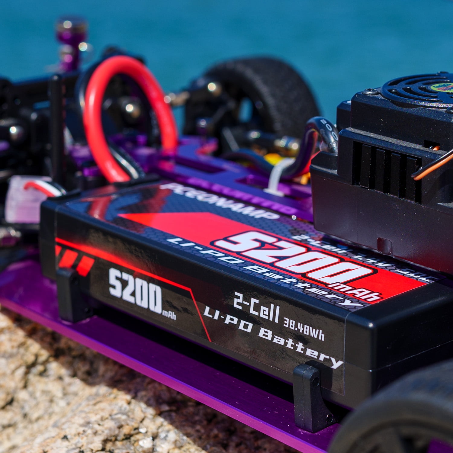 PCEONAMP 7 4V Lipo Battery 2S 50C 5200mAh Lipo Hard Case with T plug for RC Car Trucks 1/7 1/8 1/10 RC Vehicles