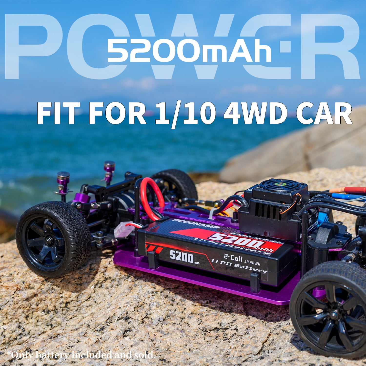 PCEONAMP  5200mAh 2S Lipo Battery 7 4V  Battery with XT60 Plug Hard Case fit for 1/8 1/10 RC Vehicles Car Slash RC Buggy Truggy RC Airplane UAV Drone