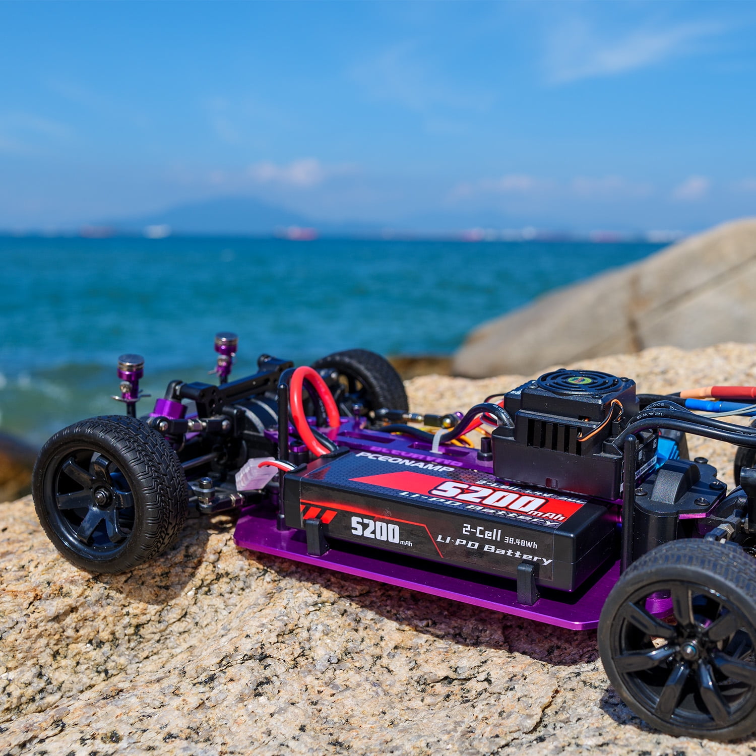 PCEONAMP  5200mAh 2S Lipo Battery 7 4V  Battery with XT60 Plug Hard Case fit for 1/8 1/10 RC Vehicles Car Slash RC Buggy Truggy RC Airplane UAV Drone