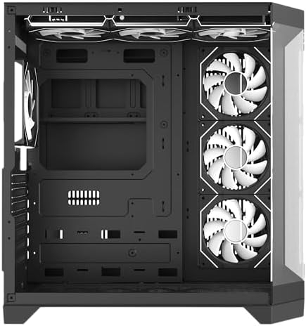 PC Gaming ATX Case Iceberg Crystal Edge Full Panoramic View Three Sides Tempered Glass Window with Seven high Performance Fans aRGB  Black 