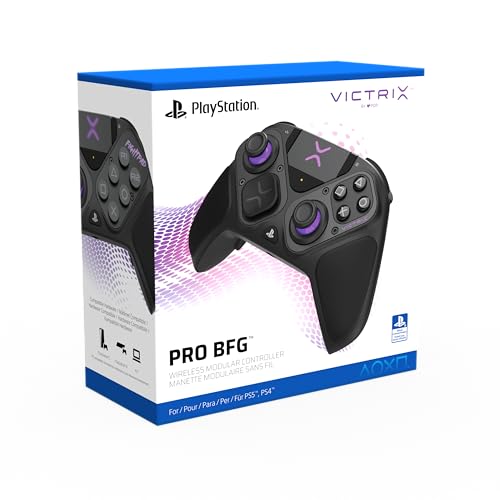 PDP Victrix Pro BFG Wireless Gaming Controller for Playstation 5 / PS5  PS4  PC  Modular Esports Gamepad  Remappable Buttons  Customizable Triggers/Paddles/D Pad/Fightpad  PC App  Black