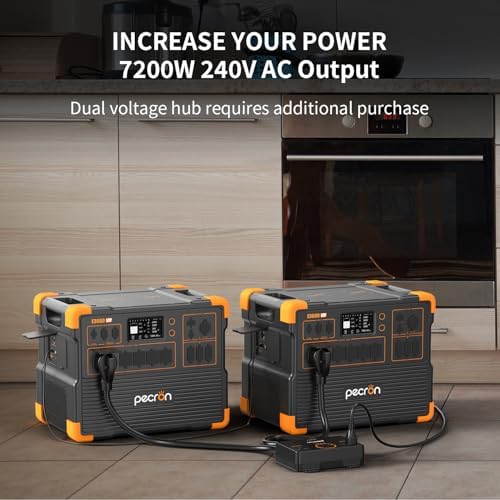 PECRON Portable Power Station 3072Wh E3600LFP with Trolley  5x3600W AC Outlets Power Station  LiFePO4 Battery Backup Expanded to 15 36KWh  Solar Generator for Home Use  RV  Camping  CPAP  Emergency